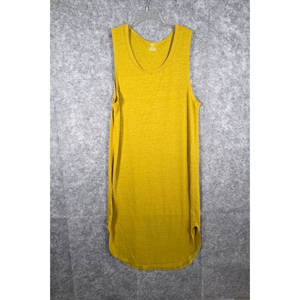 Aerie Womens Yellow Green Linen Blend Casual Tank Pullover Midi Dress Size M